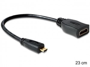 Delock Cable High Speed HDMI with Ethernet - HDMI micro D Male > HDMI A Female (65391)