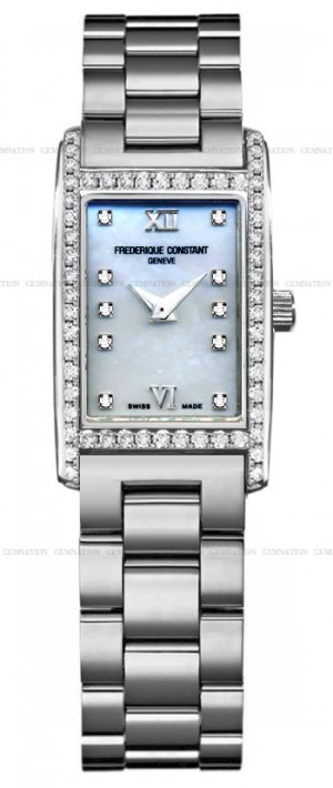 Frederique Constant Carree Quartz Diamonds Ladies Watch Model FC-200MPWDC1D6B