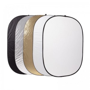 Caruba Collapsible Reflector 5-in-1 Gold, Silver, Black, White, Transparent 100 x 150cm (8718485013003)