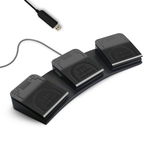 PCsensor Foot Pedal Triple Footswitch for PC, USB, Programmable Computer Keyboard (FS2020U1)
