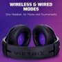 PDP Victrix Gambit Black Wireless and Wired Gaming Headphones with Mic - PlayStation PS4, PS5