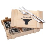 WMF steak cutlery 12 pieces, steak cutlery set for 6 people in wooden box (1280239990)