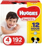 Huggies Snug & Dry - 192 pieces, Size 4 - Disney Mickey Mouse (Ražots ASV)