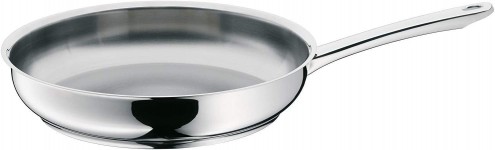 WMF Frying Pan Uncoated 28cm Profi Pouring Rim Stainless Steel Handle Cromargan Stainless Steel Suitable for Induction Dishwasher-Safe (0794689991)