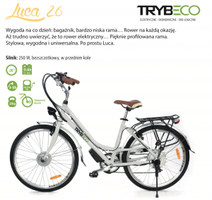 TrybEco Electric Bike Luca 26 White Pearl