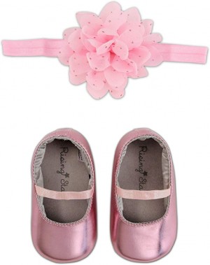 Rising Star Girls Toddler Metalic Shoes and Headband Gift Set, Pink, 6-12 Months (GNX88089AZ2)