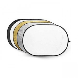 Caruba Collapsible Reflector 5-in-1 Gold, Silver, Black, White, Transparent 150 x 200cm (8718485016424)