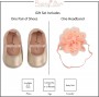 Rising Star Baby Girls Toddler Shoes and Headband Gift Box Set, Rose Gold Flower, 6-12 Months (GNXB0493AZ2)